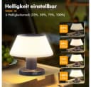VIVIHEYDAY LED Solar-Tischleuchte Dimmbar Schwarz mit Lichtsensor Bild 3
