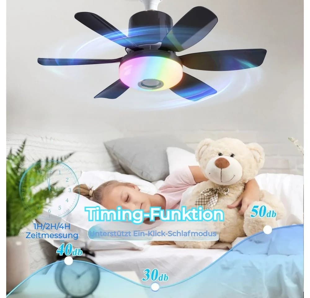 VIVIHEYDAY Deckenventilator mit LED-Licht und Bluetooth-Lautsprecher - Bild 5