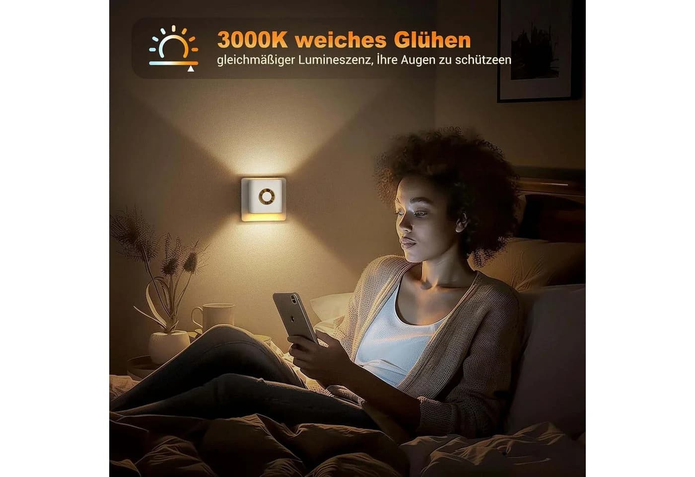 VIVIHEYDAY LED Nachtlicht mit Bewegungssensor Weiß Plug-in - Bild 4