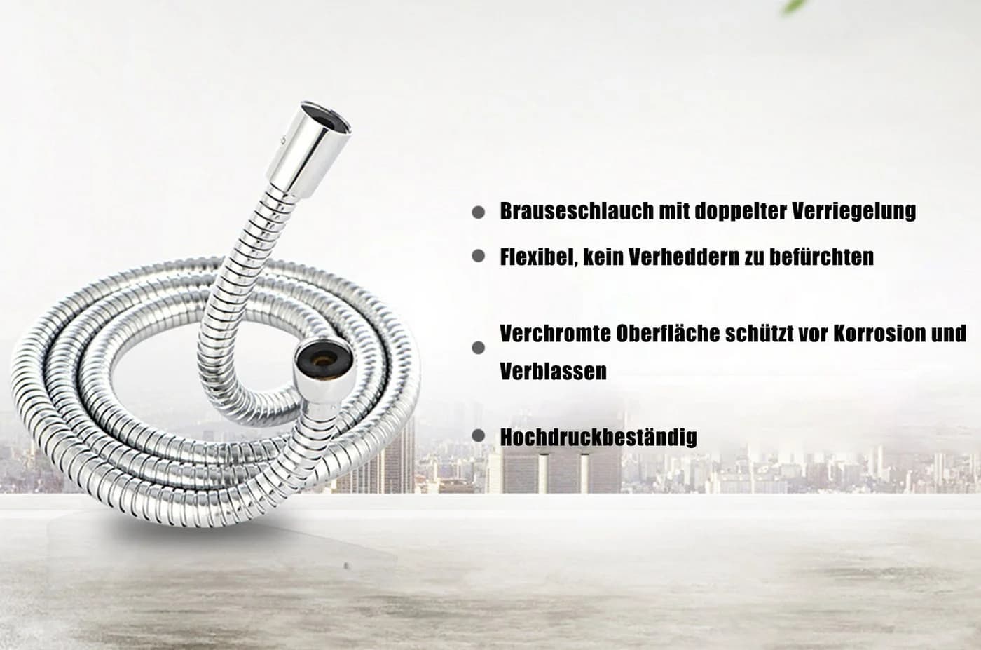 Jumpeak Brauseschlauch Edelstahl 304 Silber 150/200cm - Bild 5