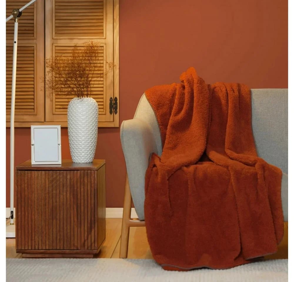 Karaca Wurfdecke Terracotta Polyester 115x160 cm