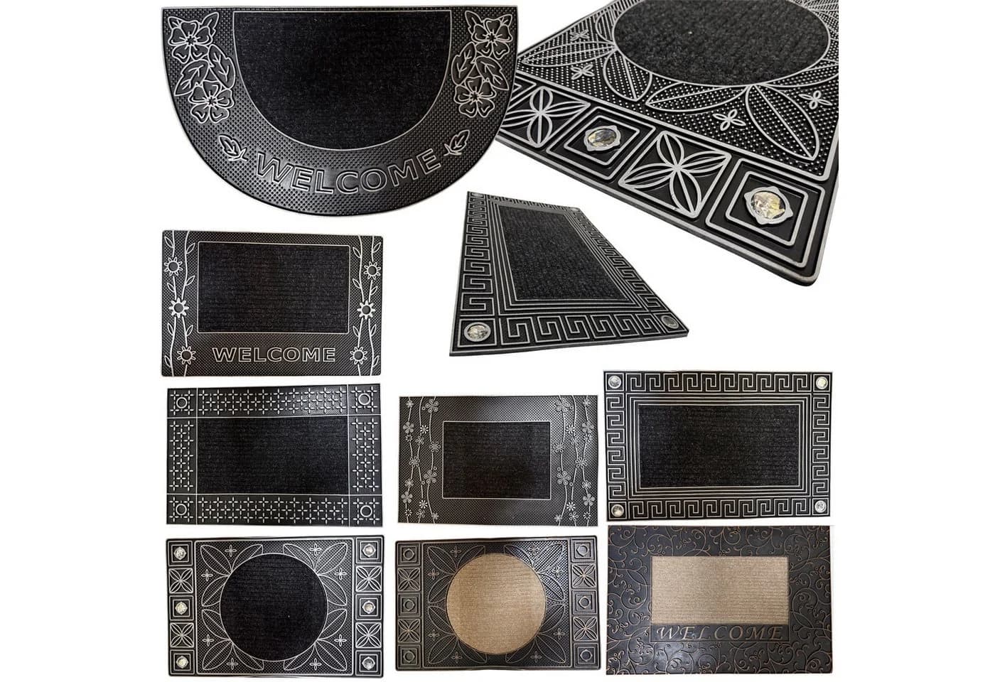 Ekershop Fußmatte Türmatte Schmutzfangmatte PVC Modern Silber/Schwarz - Bild 2