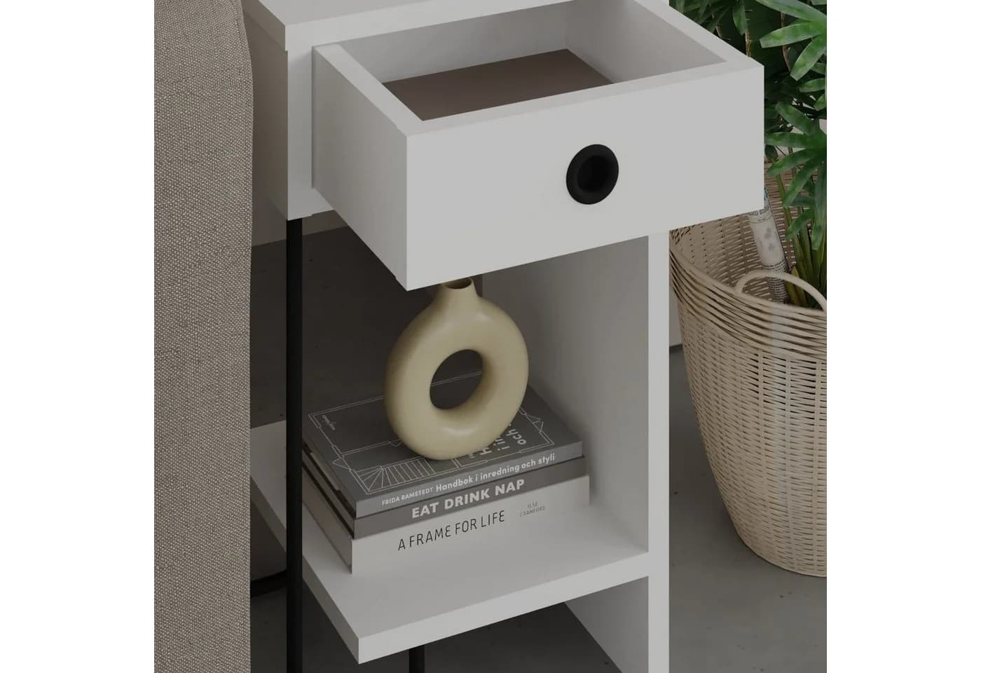 Decortie Nachttisch Sirius Weiß Holzwerkstoff Modern - Bild 3