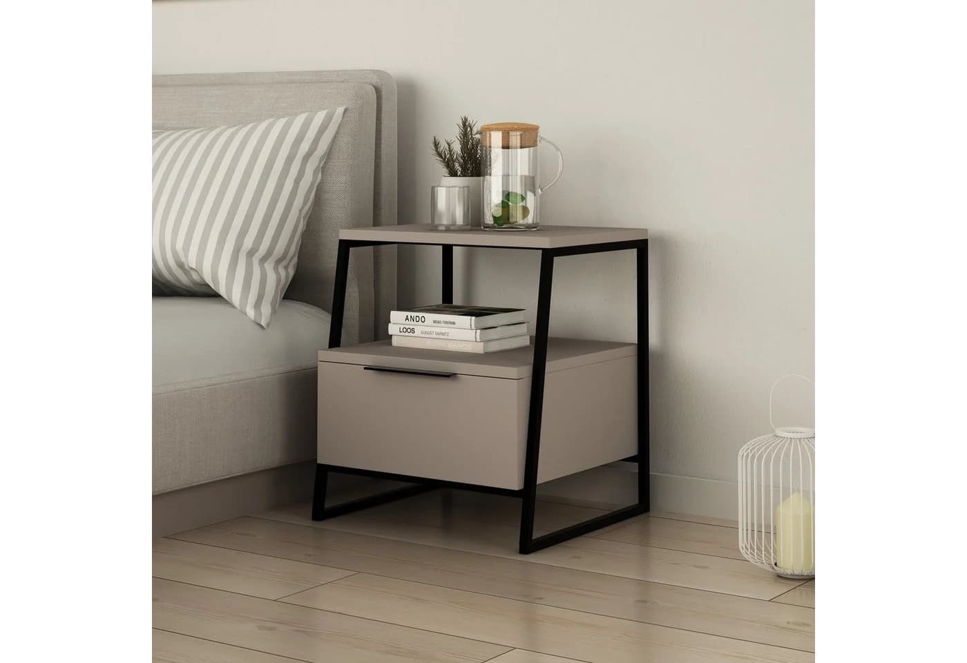 Decortie Nachttisch Pal mit Schubladen und Regal Braun - Bild 2