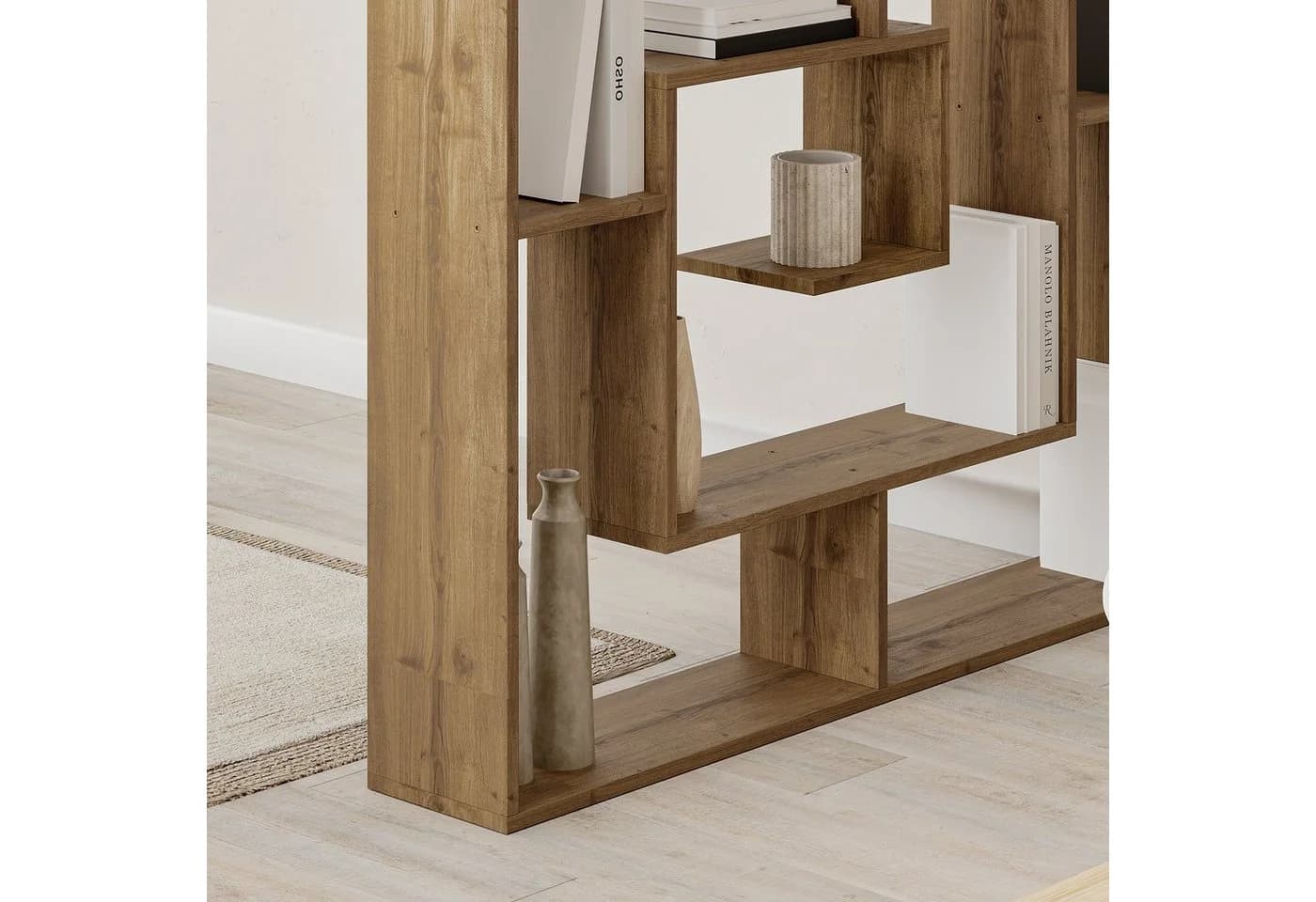 Decortie Bücherregal Labirent Modernes Regal Dunkler Eiche Effekt - Bild 3
