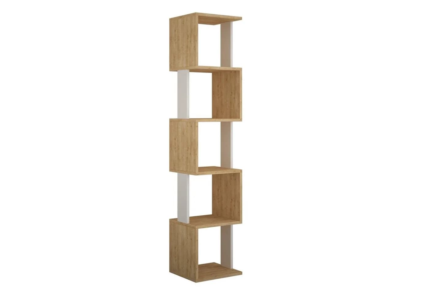 Decortie Bücherregal Piri Modernes Design Eiche-Weiß