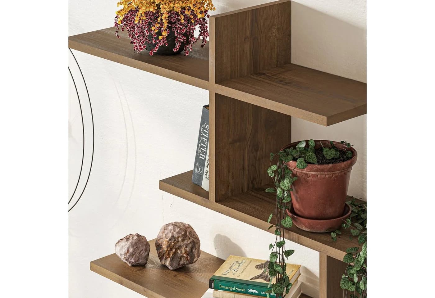 Decortie Wandregal Leo Modernes 3-stöckiges Regal Braun - Bild 3