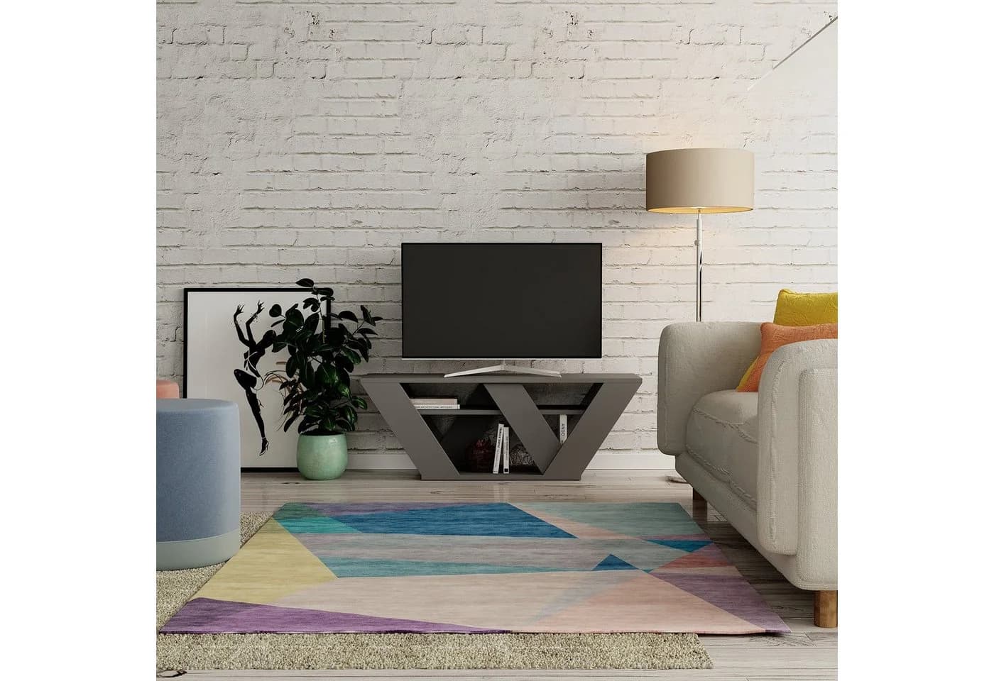 Decortie TV-Schrank Pipralla Modern Anthrazit