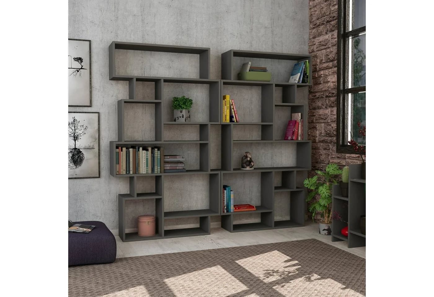 Decortie Bücherregal Karmato Modern Anthrazit - Bild 4