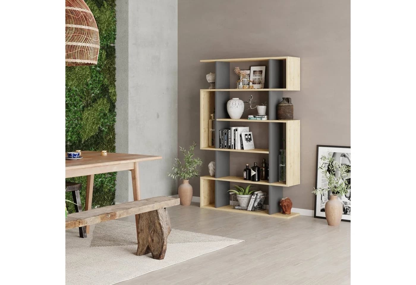 Decortie Bücherregal Mito Modern Braun Grau