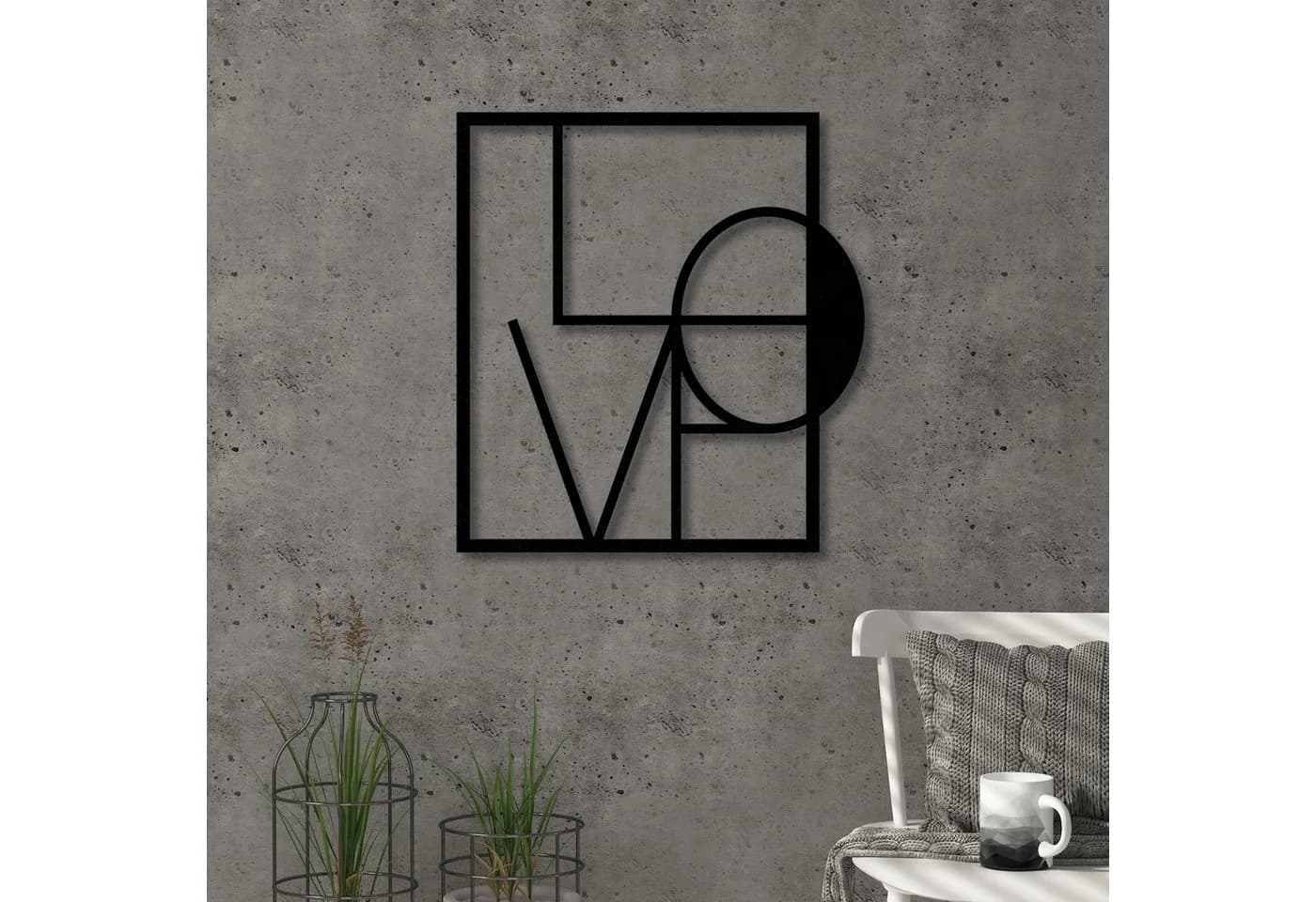 Decortie Metall Wanddekoration Love Schwarz - Bild 2