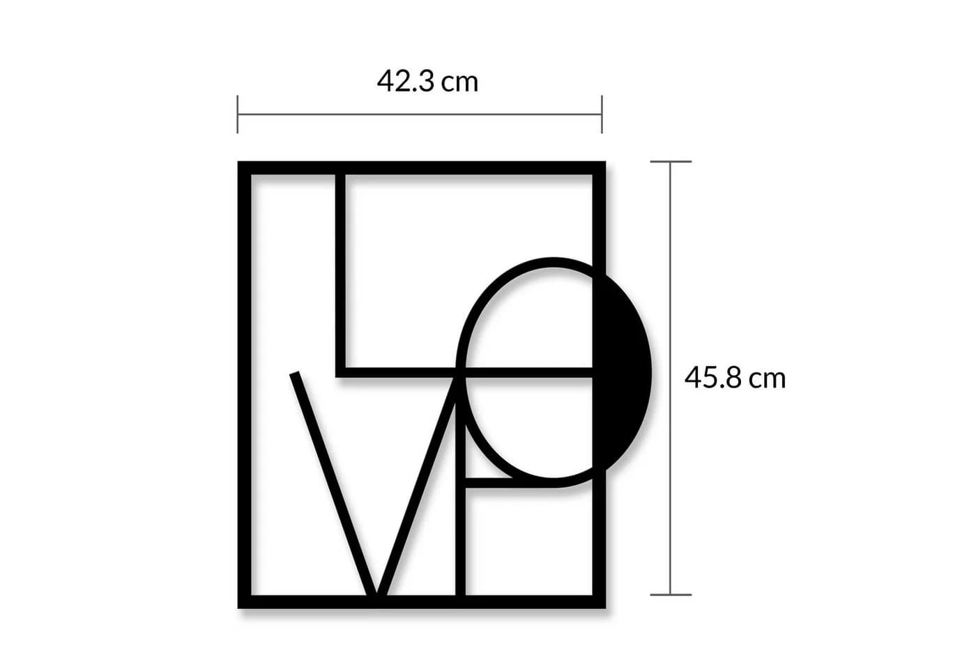 Decortie Metall Wanddekoration Love Schwarz - Bild 3