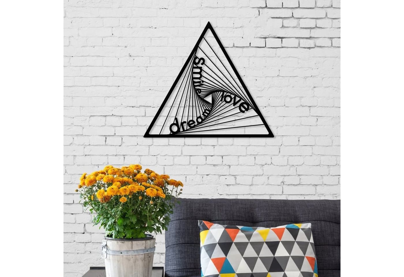 Decortie Wanddekoobjekt Metall Nr.12 Schwarz Dreieck-Design - Bild 2