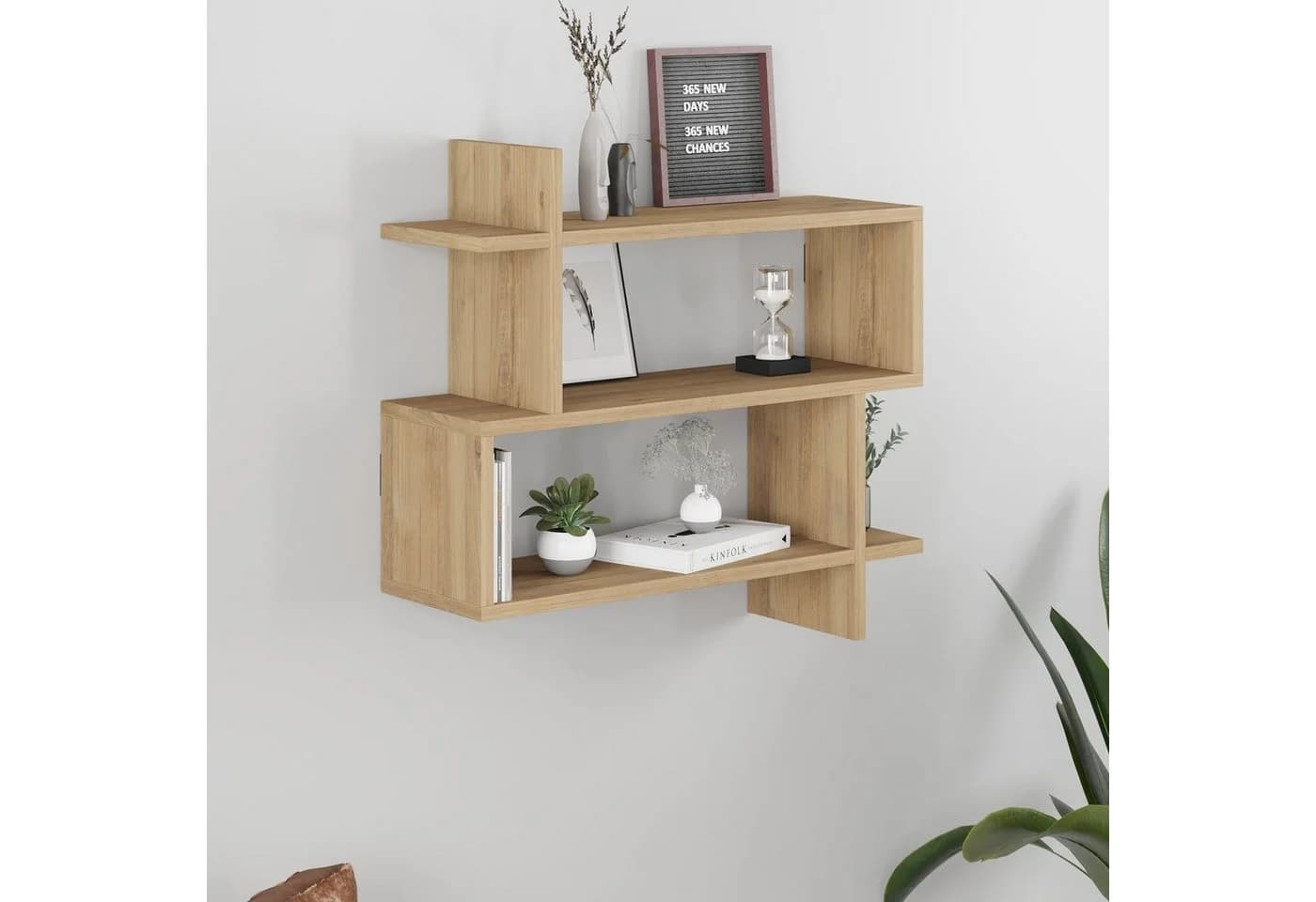 Decortie Bücherregal Paralel Modernes Wandregal Beige