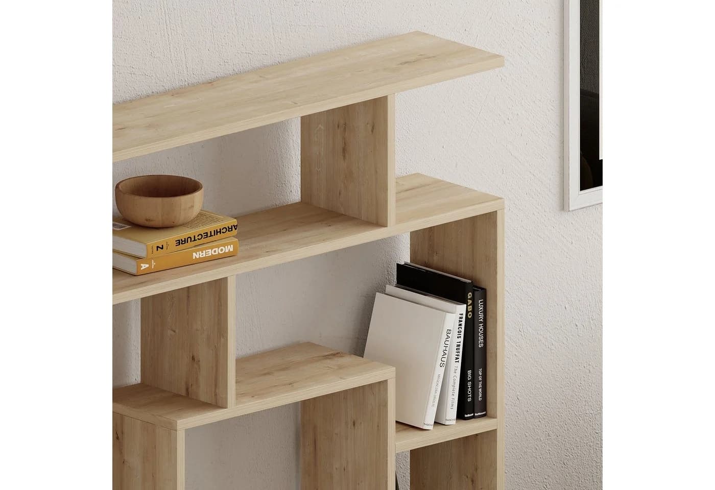 Decortie Bücherregal Labirent Modernes Wandregal Raumtrenner Eiche - Bild 3