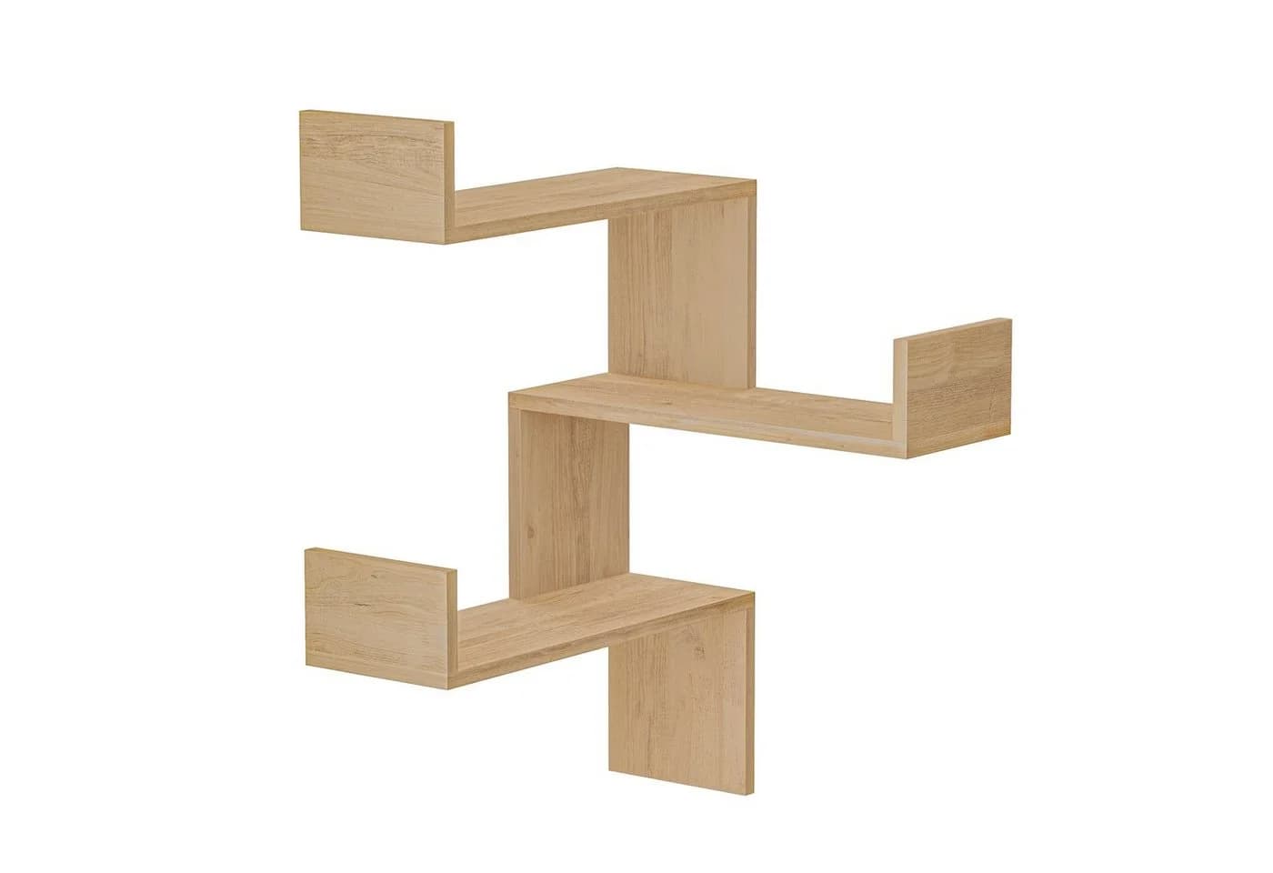 Decortie Eckwandregal Luksa Modernes Bücherregal Braun