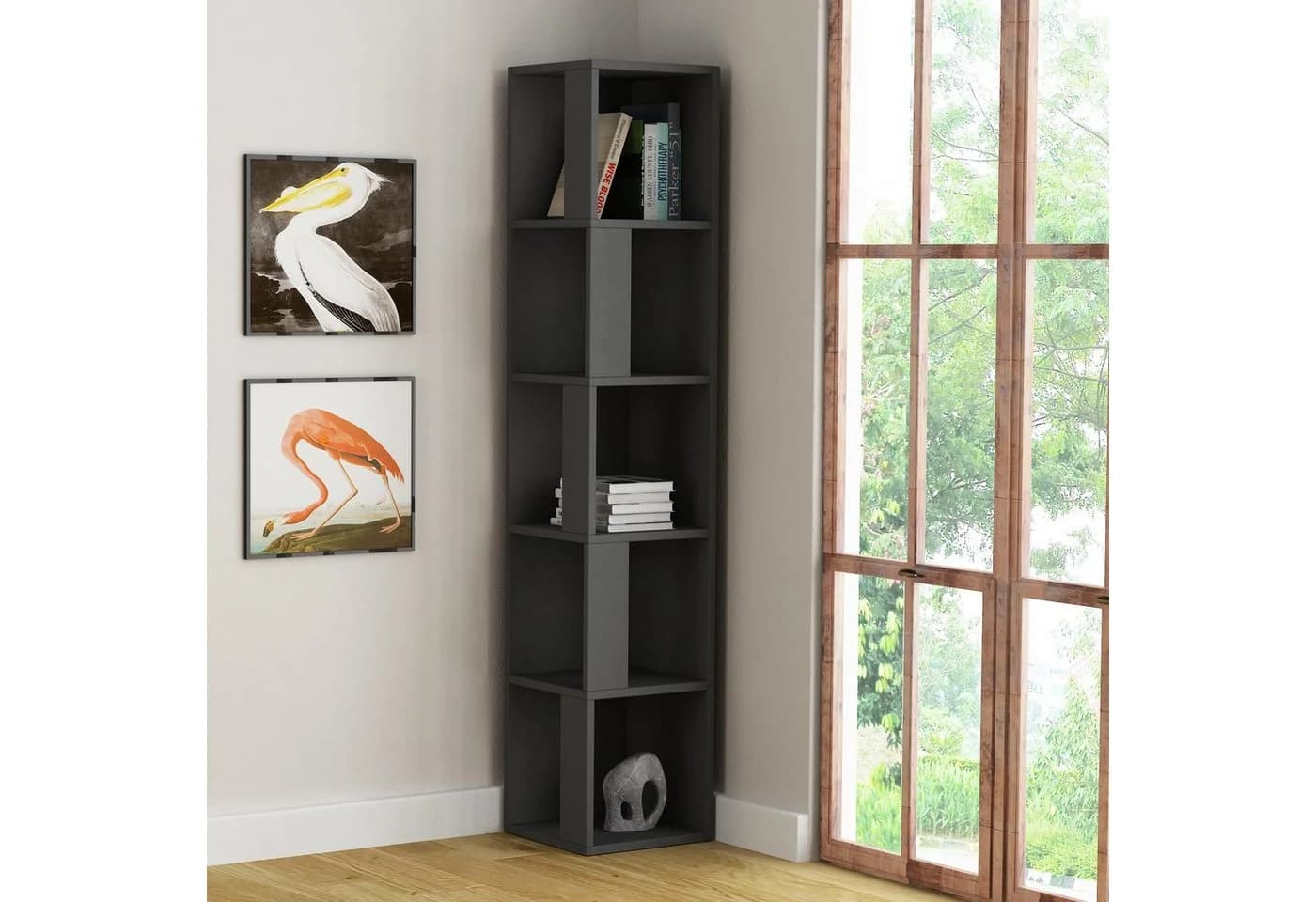 Decortie Bücherregal Piano Modernes Eck-Regal Anthrazit - Bild 2