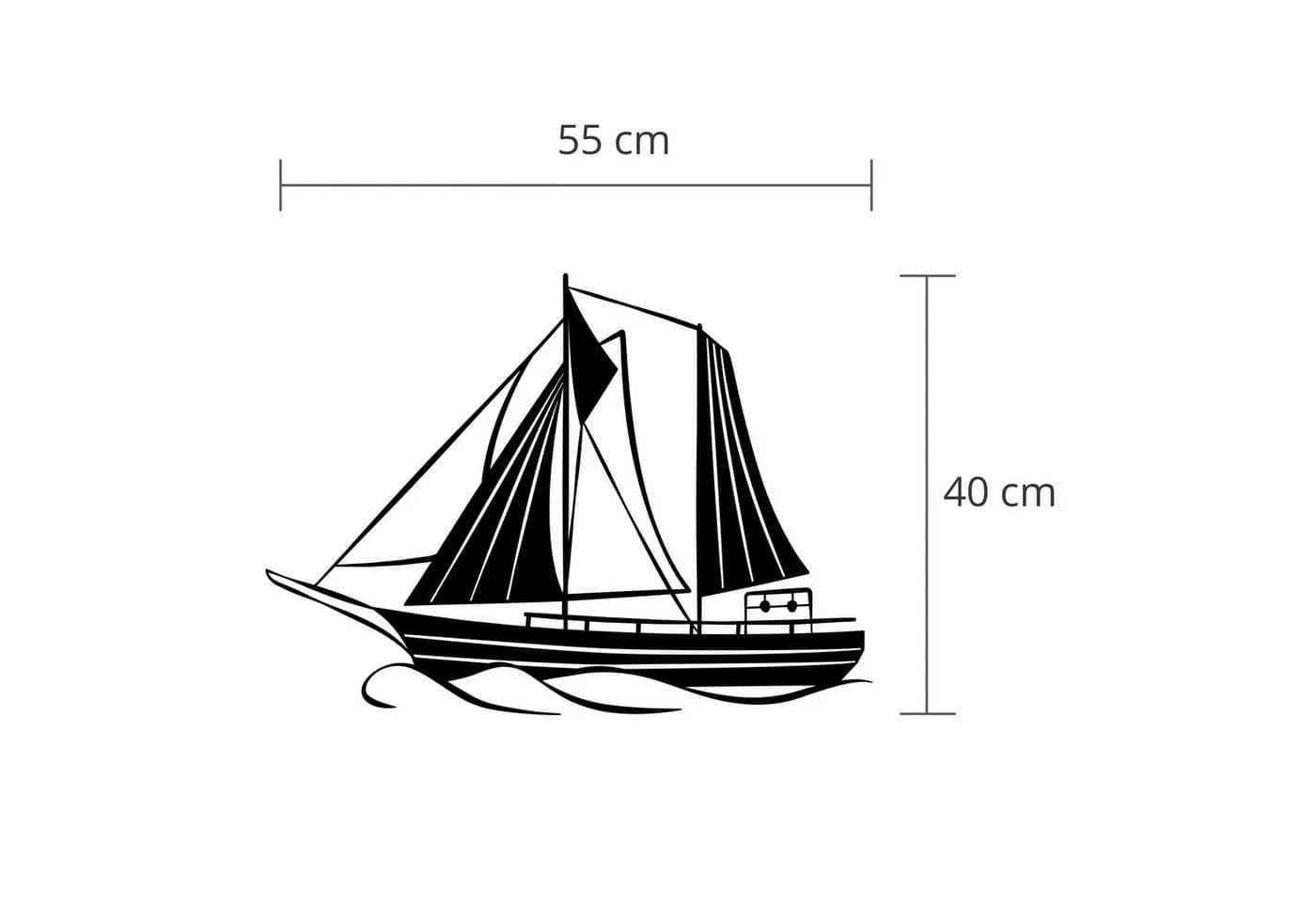 Decortie Wanddeko Sail Metall Schwarz 55x40 cm - Bild 3
