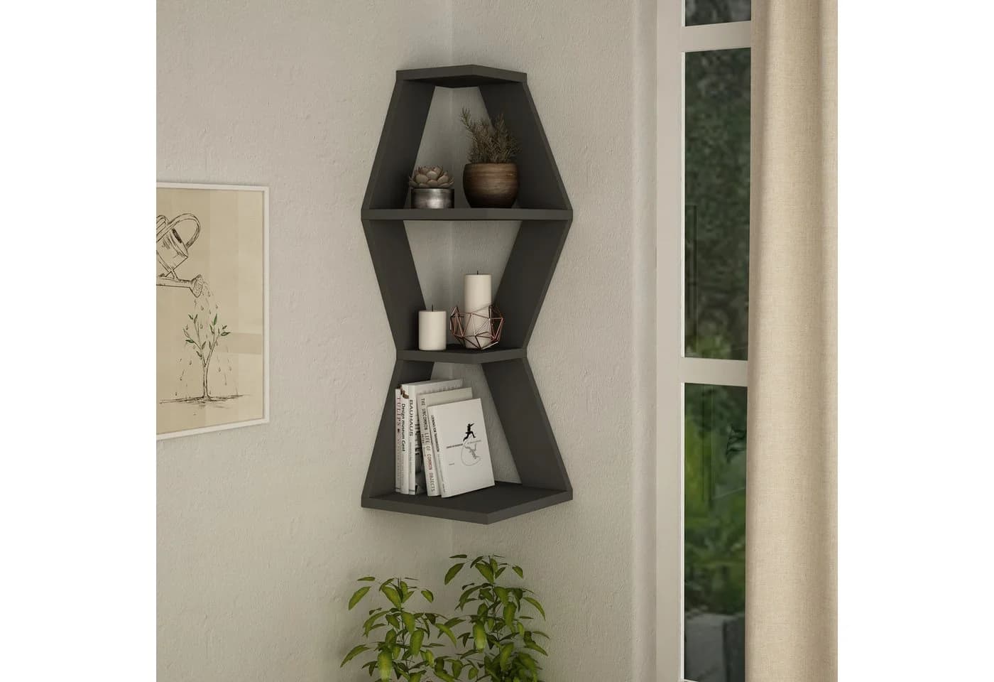 Decortie Eckregal Sablor Modernes Eck-Wandregal - Bild 2