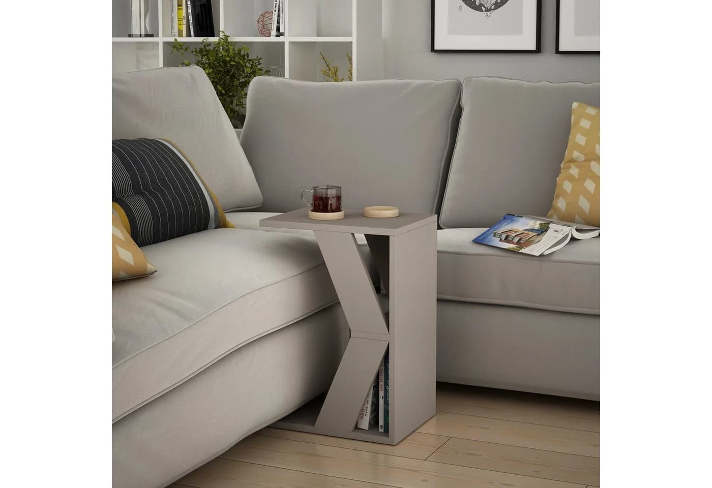 Decortie Beistelltisch Naze Modernes C-Modell Helles Mokka - Bild 2