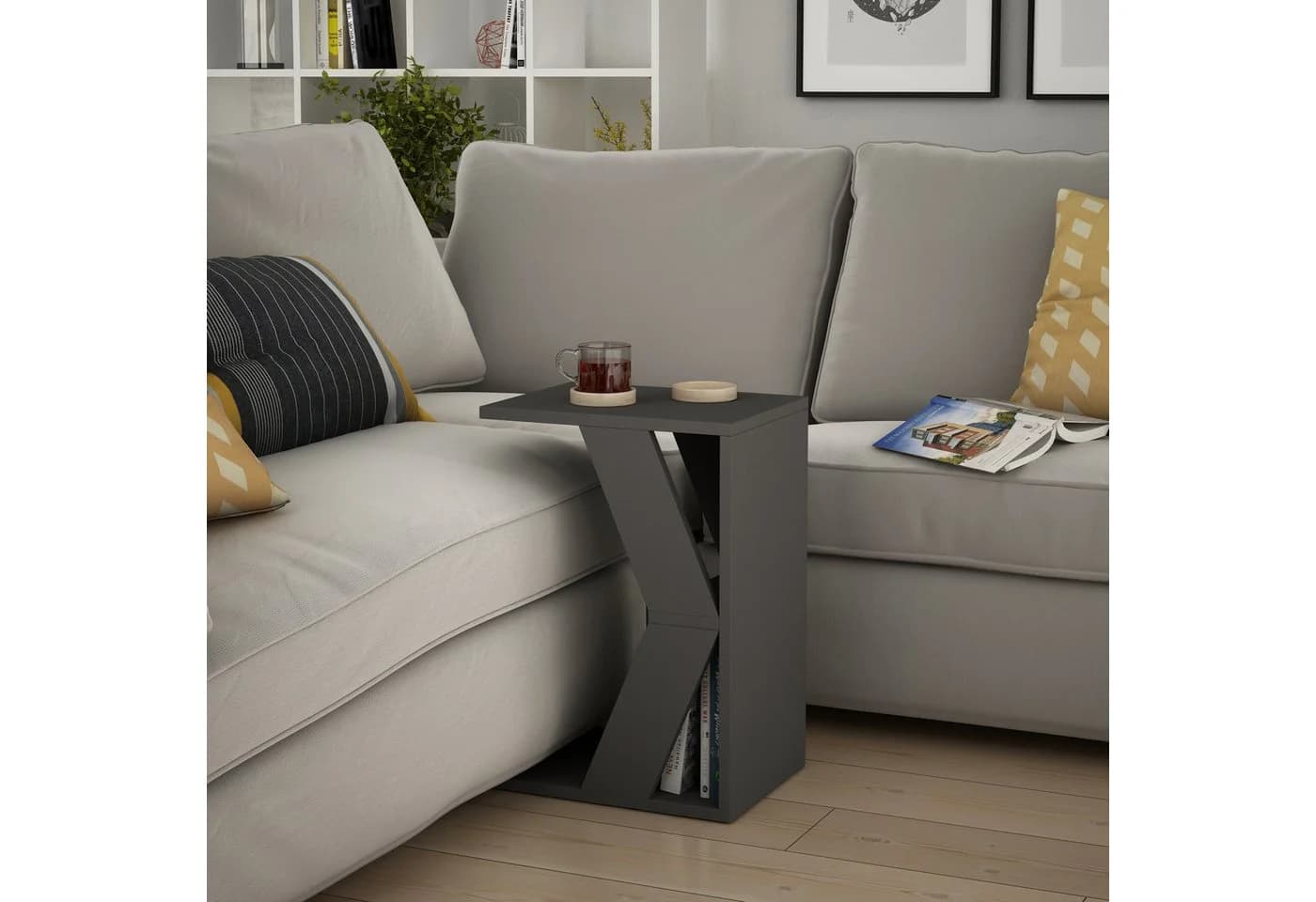 Decortie Beistelltisch Naze Moderner C-Modell Anthrazit - Bild 2