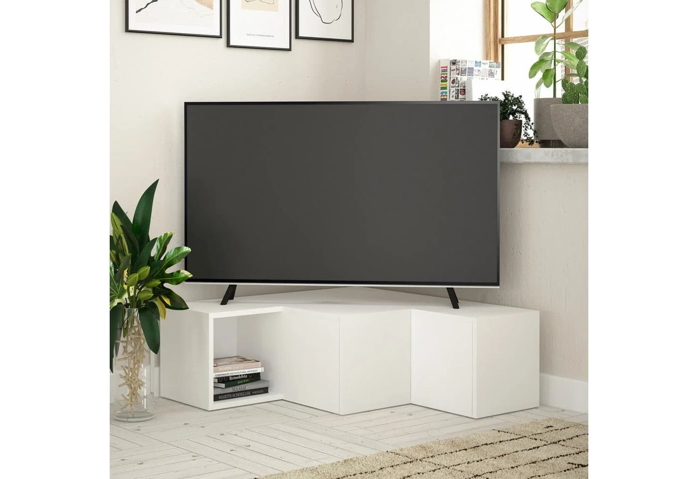 Decortie Schreibtisch Compact TV-Ständer mit Wandregal - Bild 2