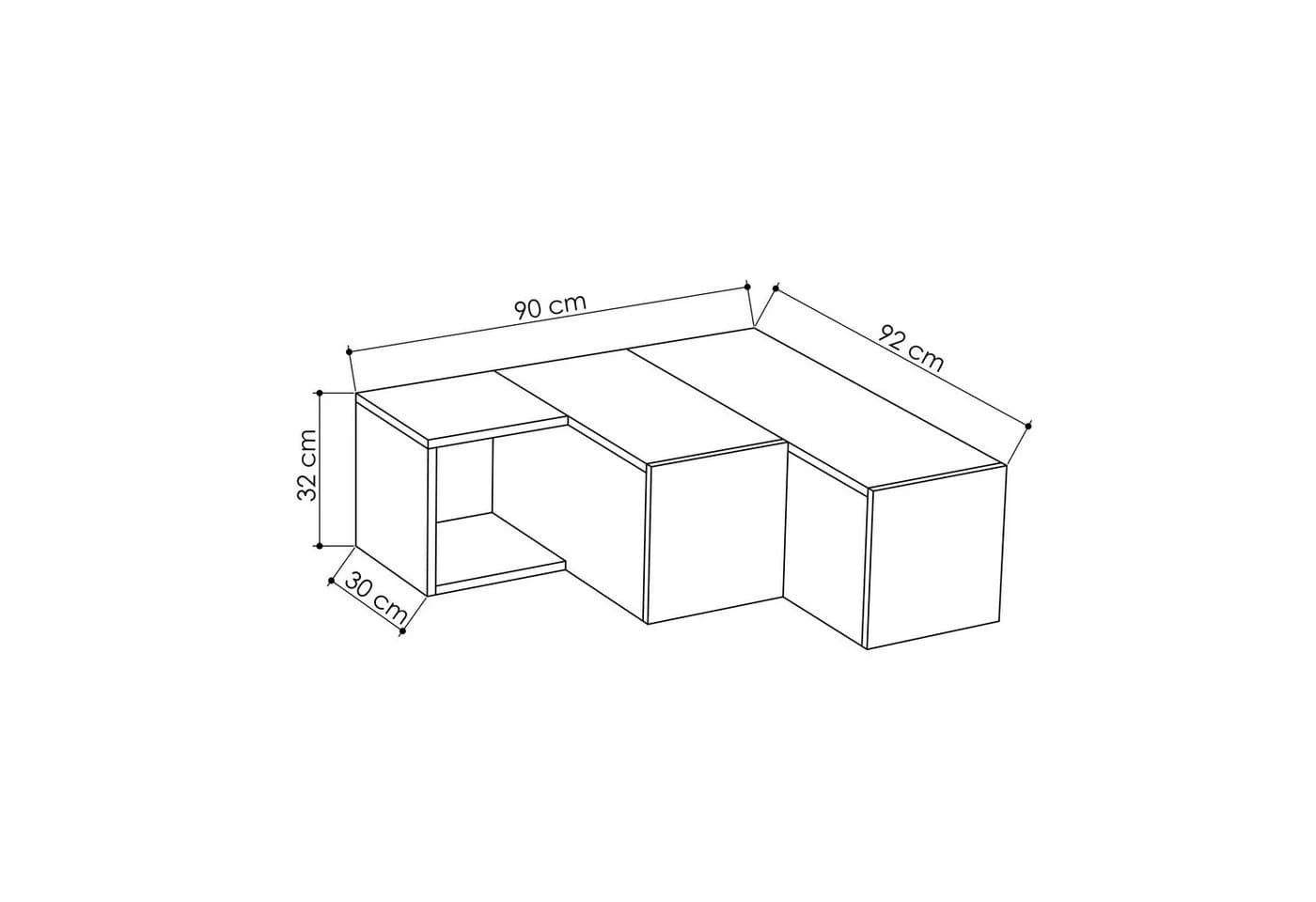 Decortie Schreibtisch Compact TV-Ständer mit Wandregal - Bild 4