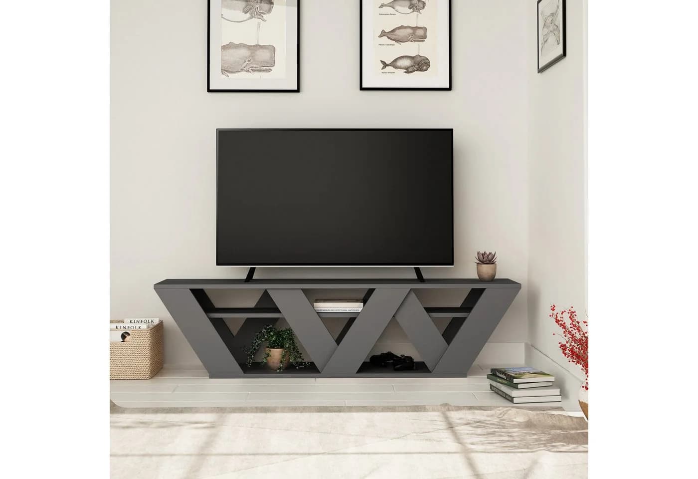 Decortie TV-Schrank Ralla Moderner TV-Ständer Multimedia-Center - Bild 2