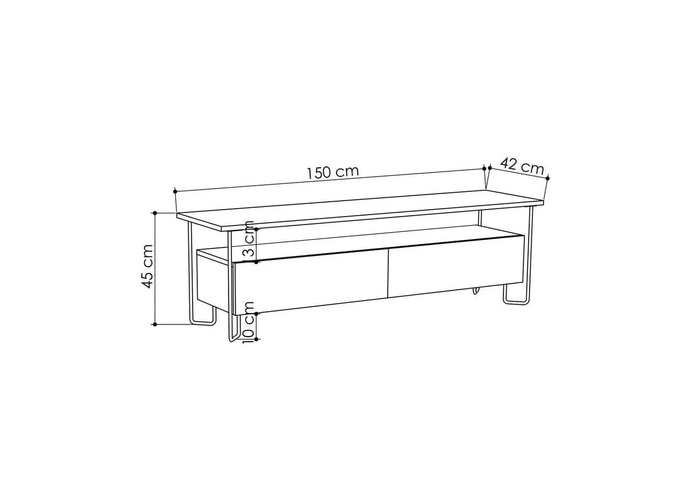 Decortie TV-Schrank Cornea Modernes TV-Möbel mit Schrank Anthrazit - Bild 4