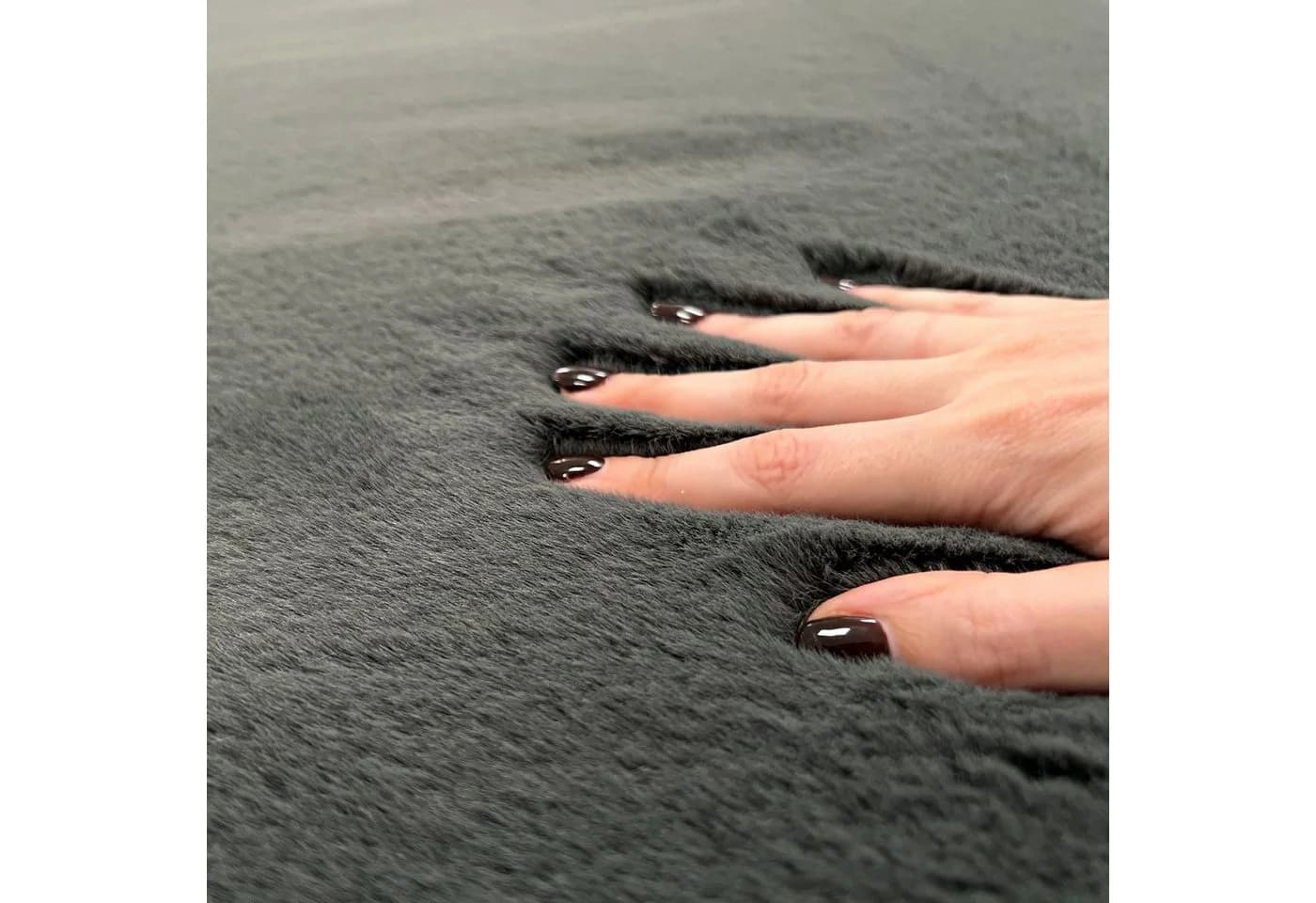 Mozato Badematte Fluffy Schwarz 2er Set Rutschfest - Bild 3