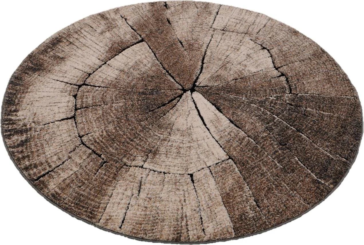 MERINOS Teppich Ibiza 605 Braun Rund 120cm Holzoptik - Bild 2