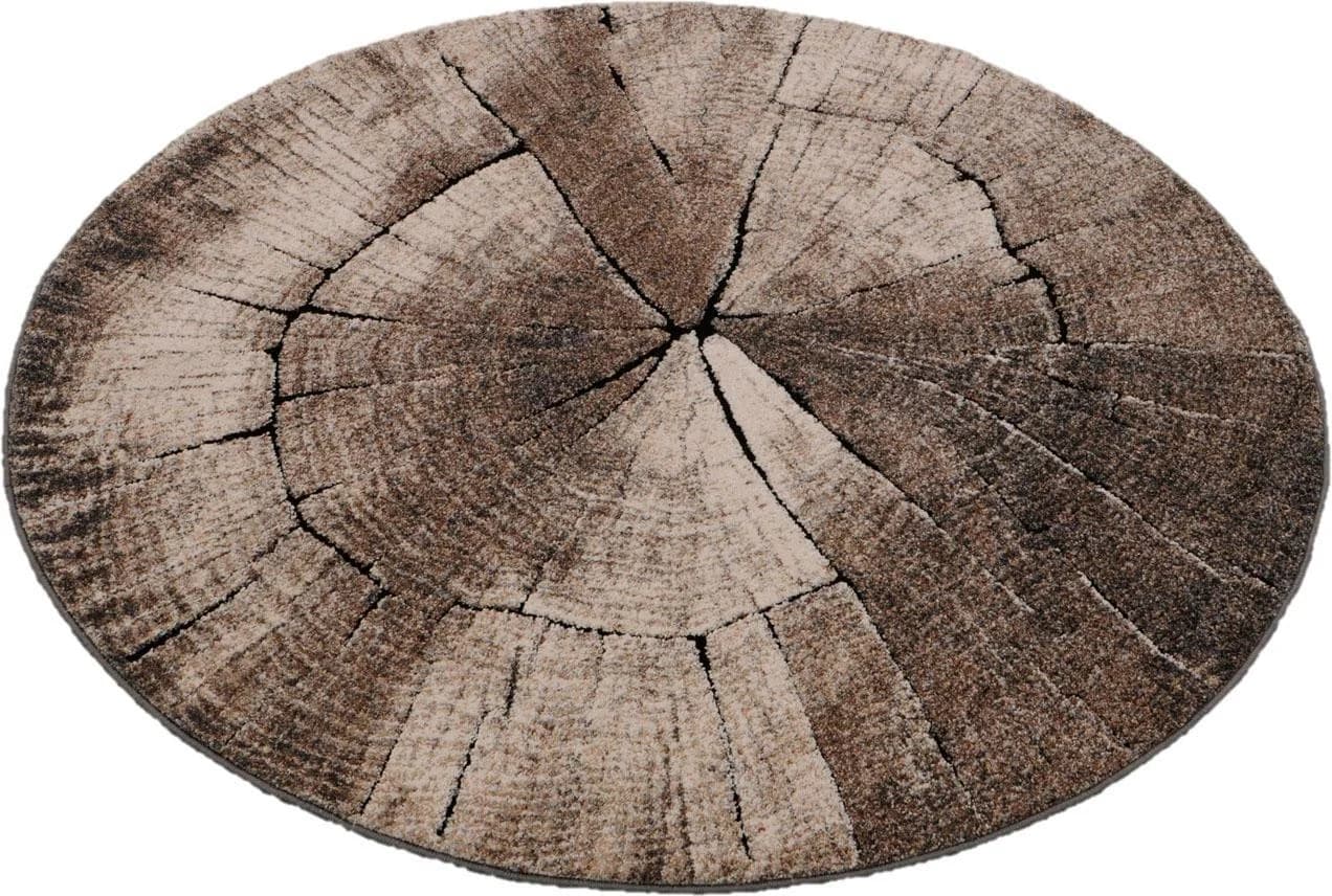 MERINOS Teppich Ibiza 605 Braun Rund 120cm Holzoptik - Bild 3