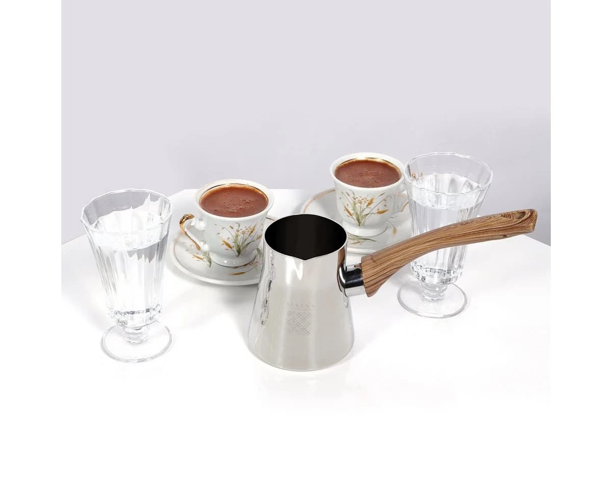 SERENK Kaffeekännchen Set 4-tlg. Edelstahl Cezve mit Ständer - Bild 5
