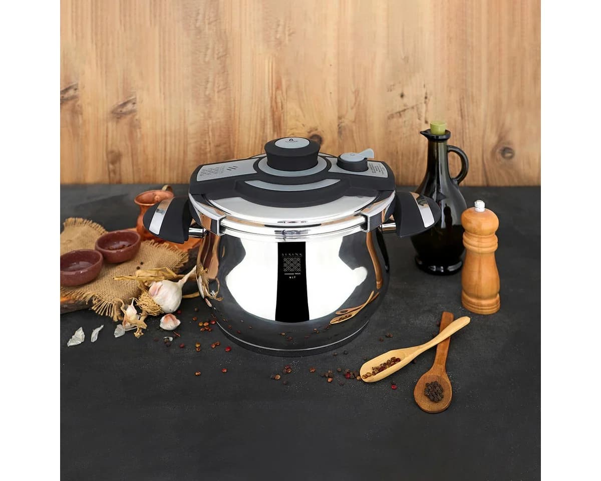 SERENK Schnellkochtopf 6 Liter Edelstahl Induktion mit Deckel - Bild 4