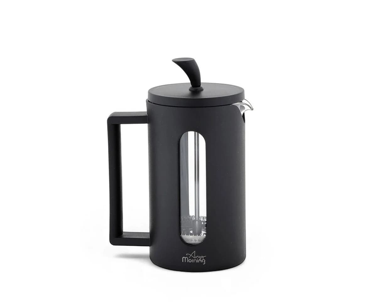 ANY MORNING French Press Kanne 600ml Schwarz Glas