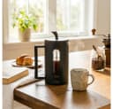 ANY MORNING French Press Kanne 600ml Schwarz Glas Bild 2