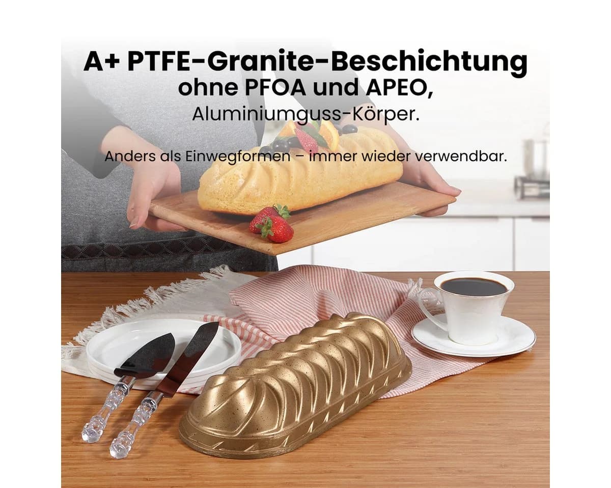 SERENK Backform Brotbackform 34x14 cm Aluminium Antihaftbeschichtung - Bild 5
