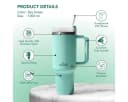 ANY MORNING Thermobecher XL 1200ml Edelstahl Seegrün Bild 1