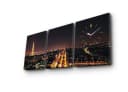 Wallity Wanduhr 3-teilig Wildleder Leinwand Holzrahmen Bild 2