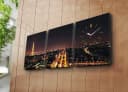 Wallity Wanduhr 3-teilig Wildleder Leinwand Holzrahmen Bild 3