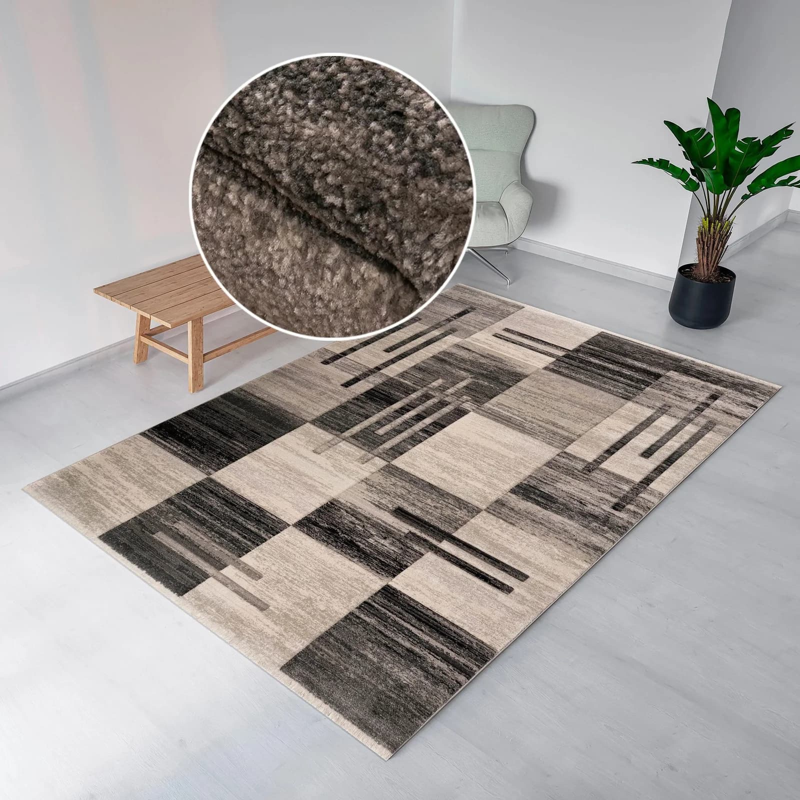 Teppich OTTO HOME Beliz Grau Kurzflor 3D-Design