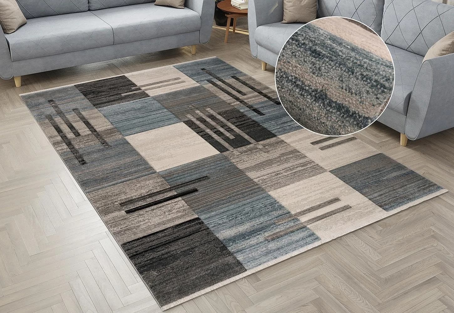 Teppich MY HOME Beliz Blau 3D-Design