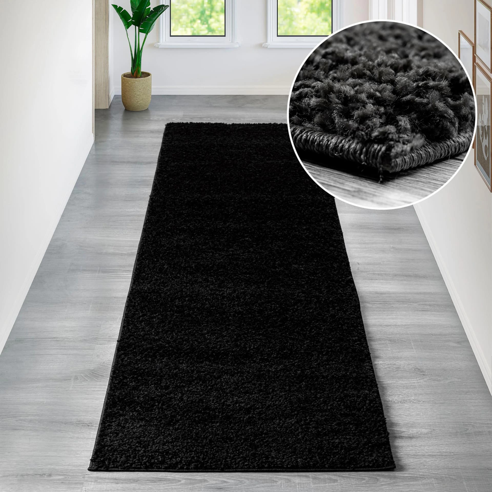 Bruno Banani Shaggy Soft Läufer Anthrazit Modern