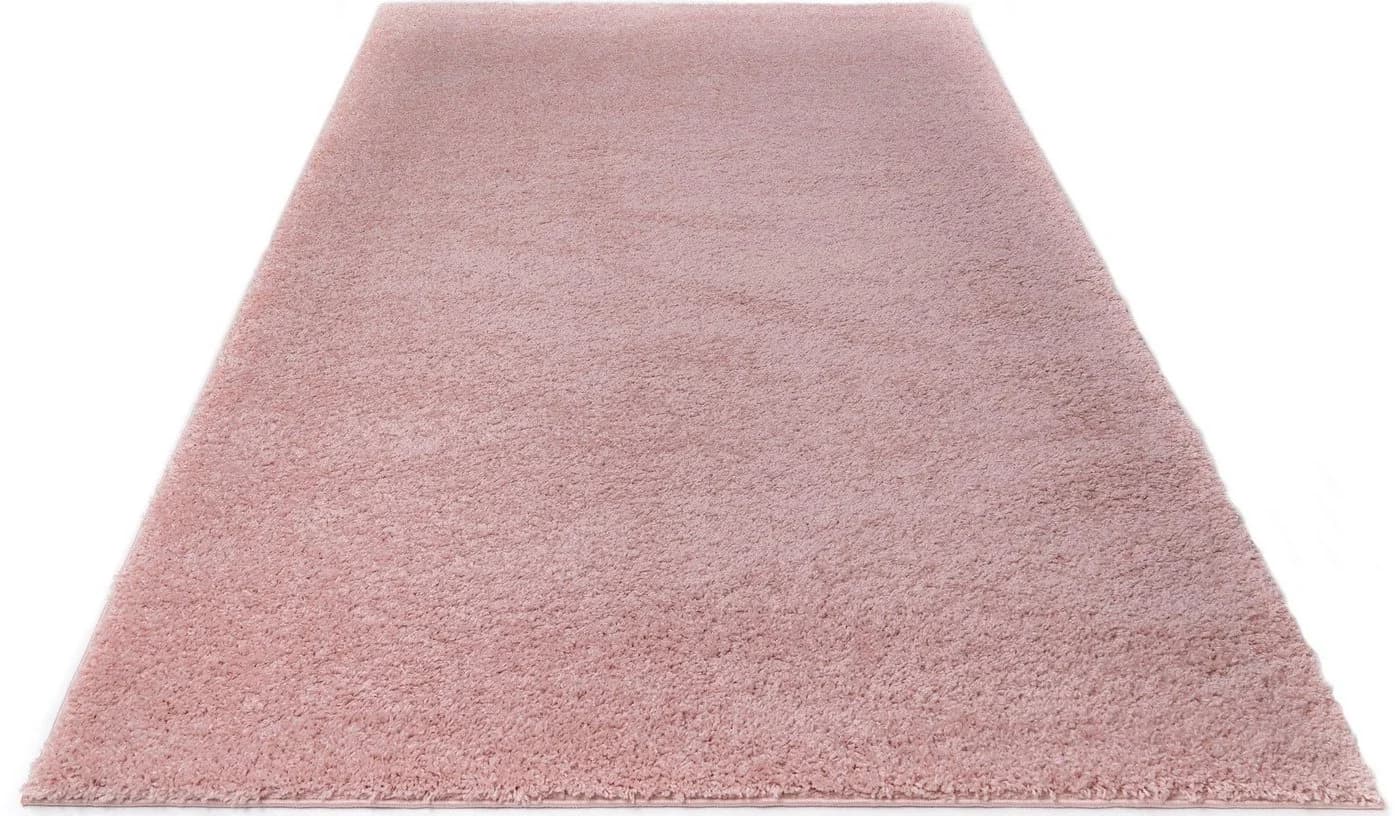 Hochflor-Teppich MY HOME "Shaggy 30" Rosa Kunstfaser