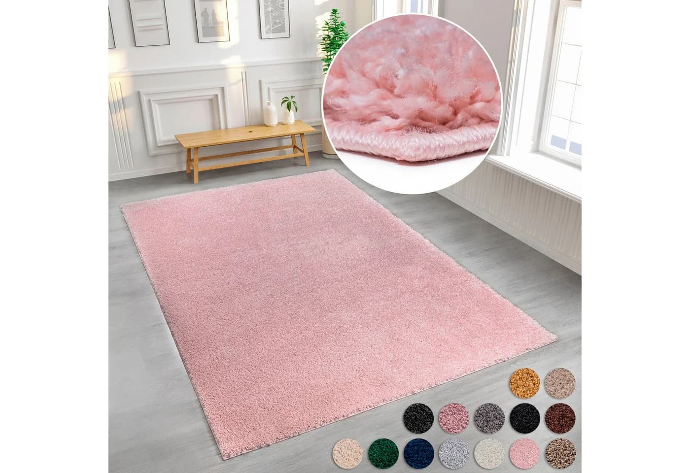 Hochflor-Teppich MY HOME "Viva" Rosa - Bild 2