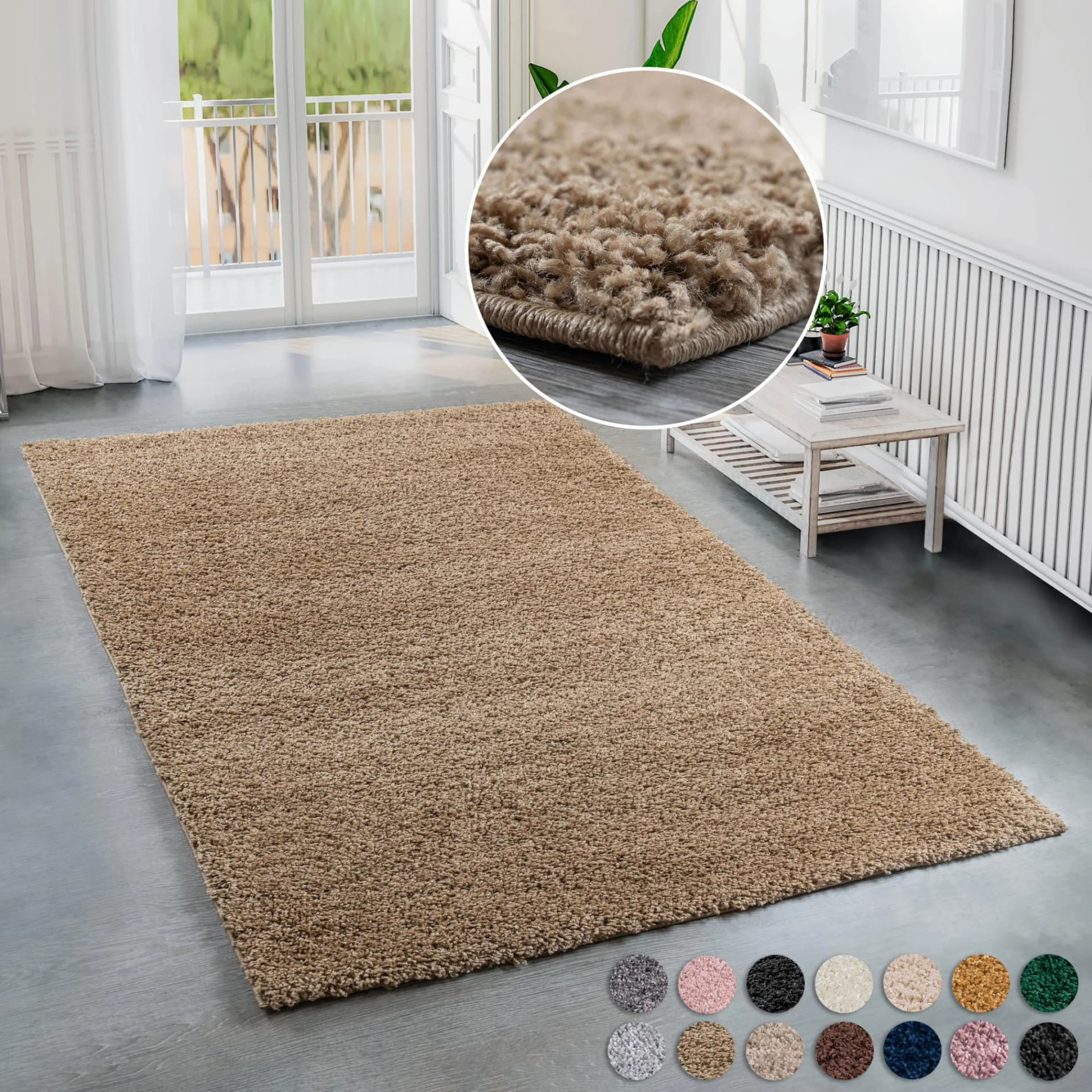 Bruno Banani Hochflor-Teppich Shaggy Soft Braun Modern