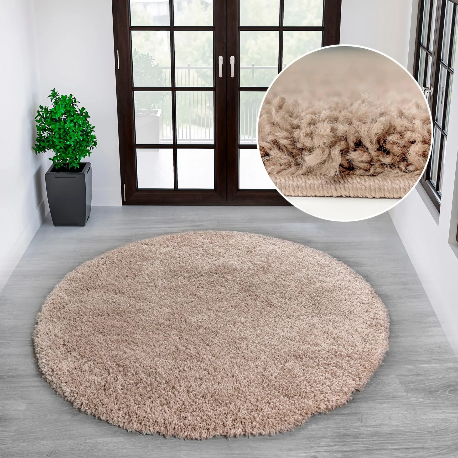 OTTO HOME Teppich Viva rund Beige Hochflor