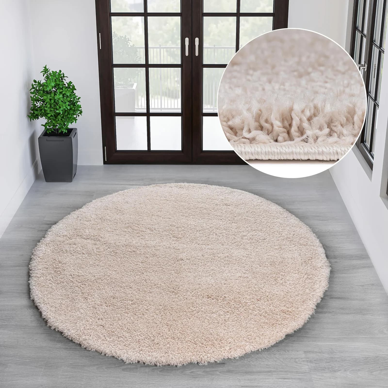 My Home Teppich Viva Rund Einfarbig Weich Kuschelig Wohnzimmer