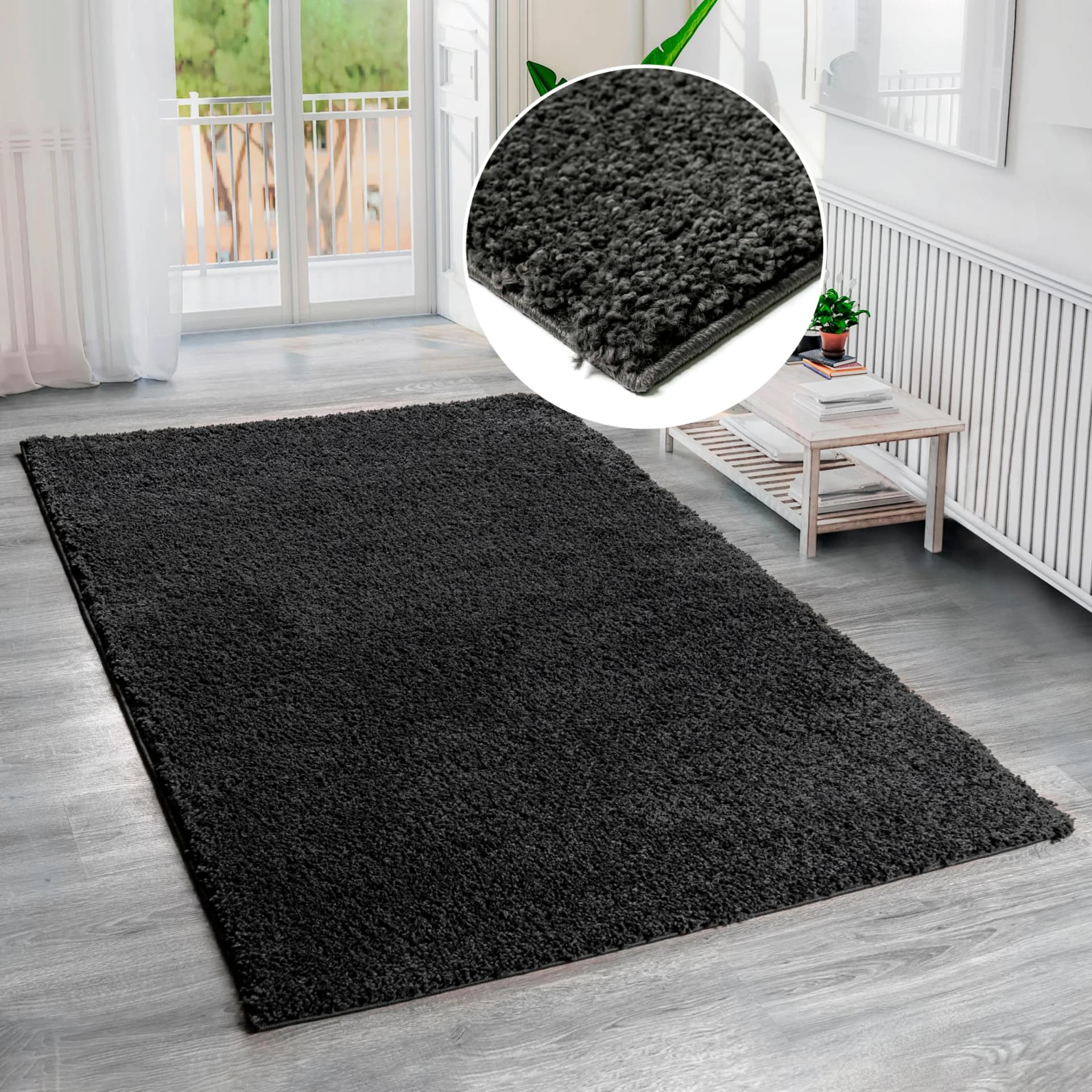 Hochflor-Teppich Shaggy Soft Bruno Banani Dunkelgrau