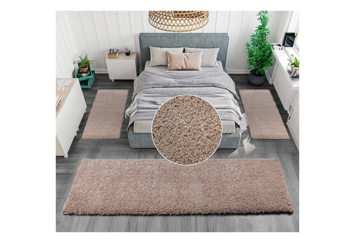 Bruno Banani Bettumrandung Shaggy Soft Beige U-förmig